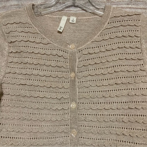 Frenchi Knit Cardigan Button‎ Front Metallic Size Girl’s Small - Picture 2 of 6